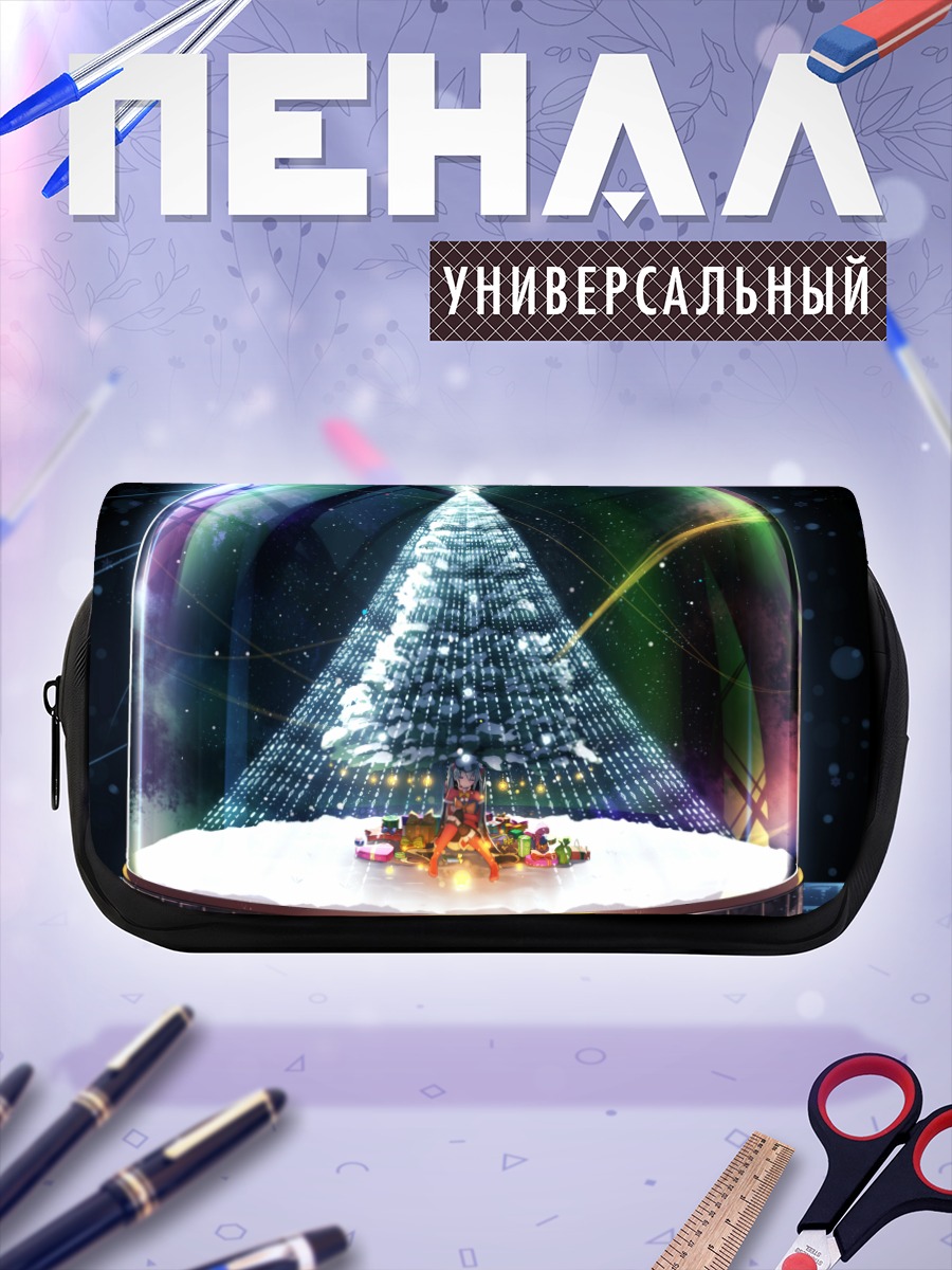 Пенал-косметичка Мику Хацунэ в снежном шаре