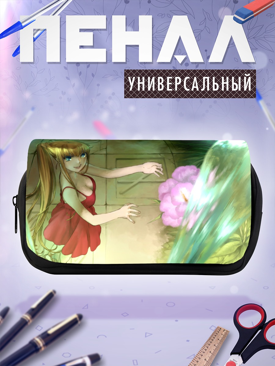 Пенал-косметичка Блондинка с цветами