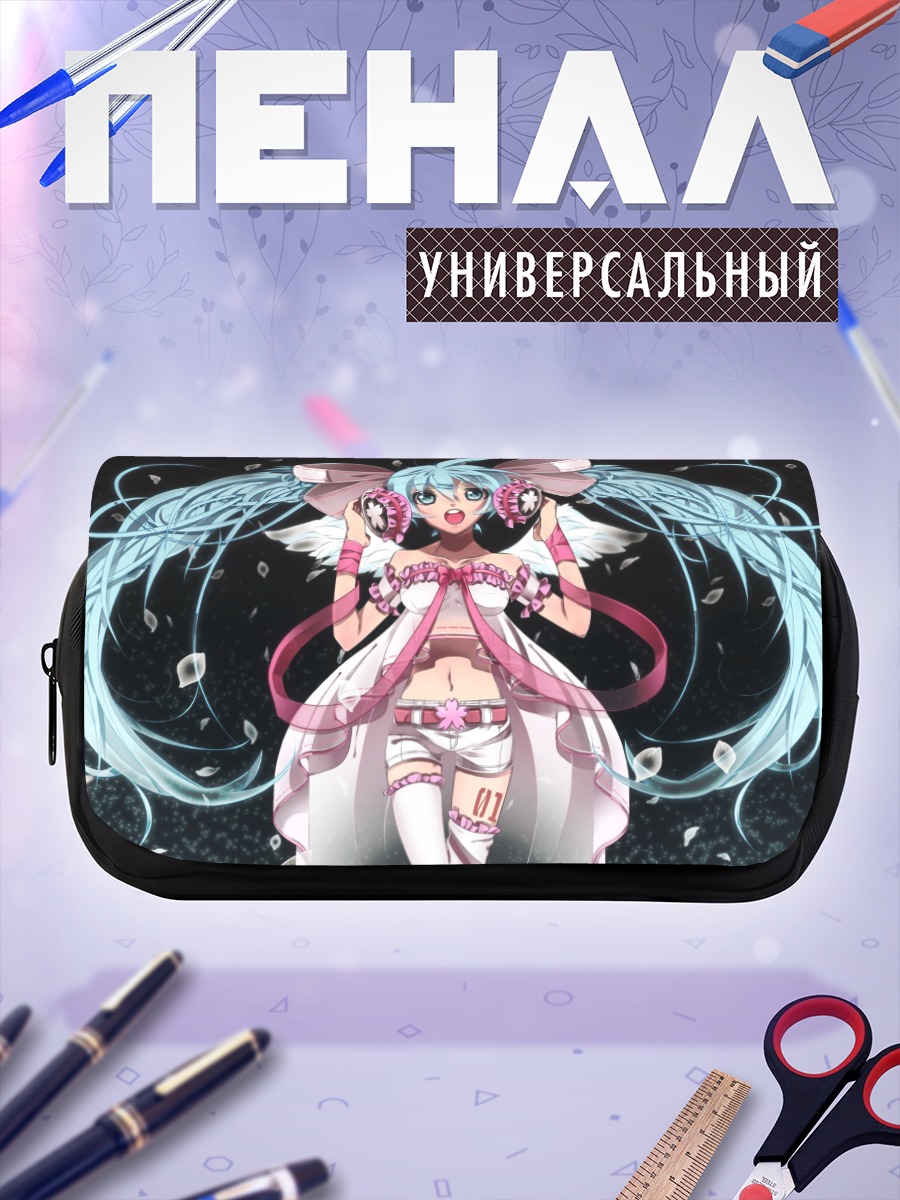 Пенал-косметичка Мику Хацунэ в лепестках