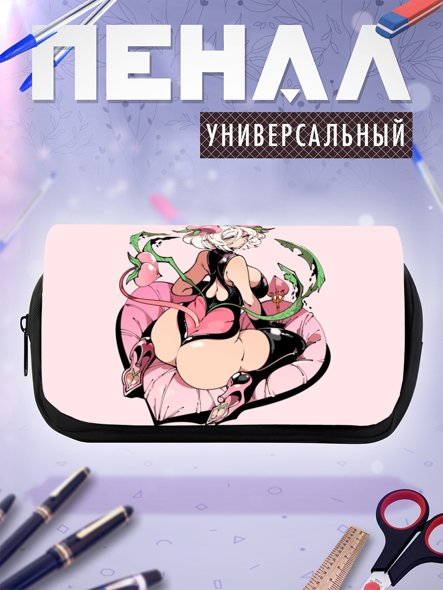 Пенал-косметичка Розовый демон с фруктами