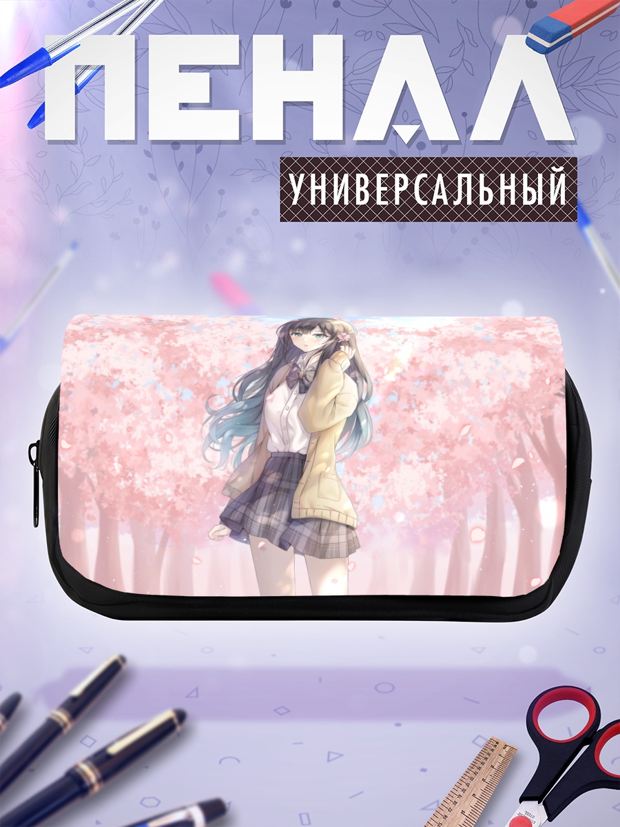 Пенал-косметичка Девушка в сакуре