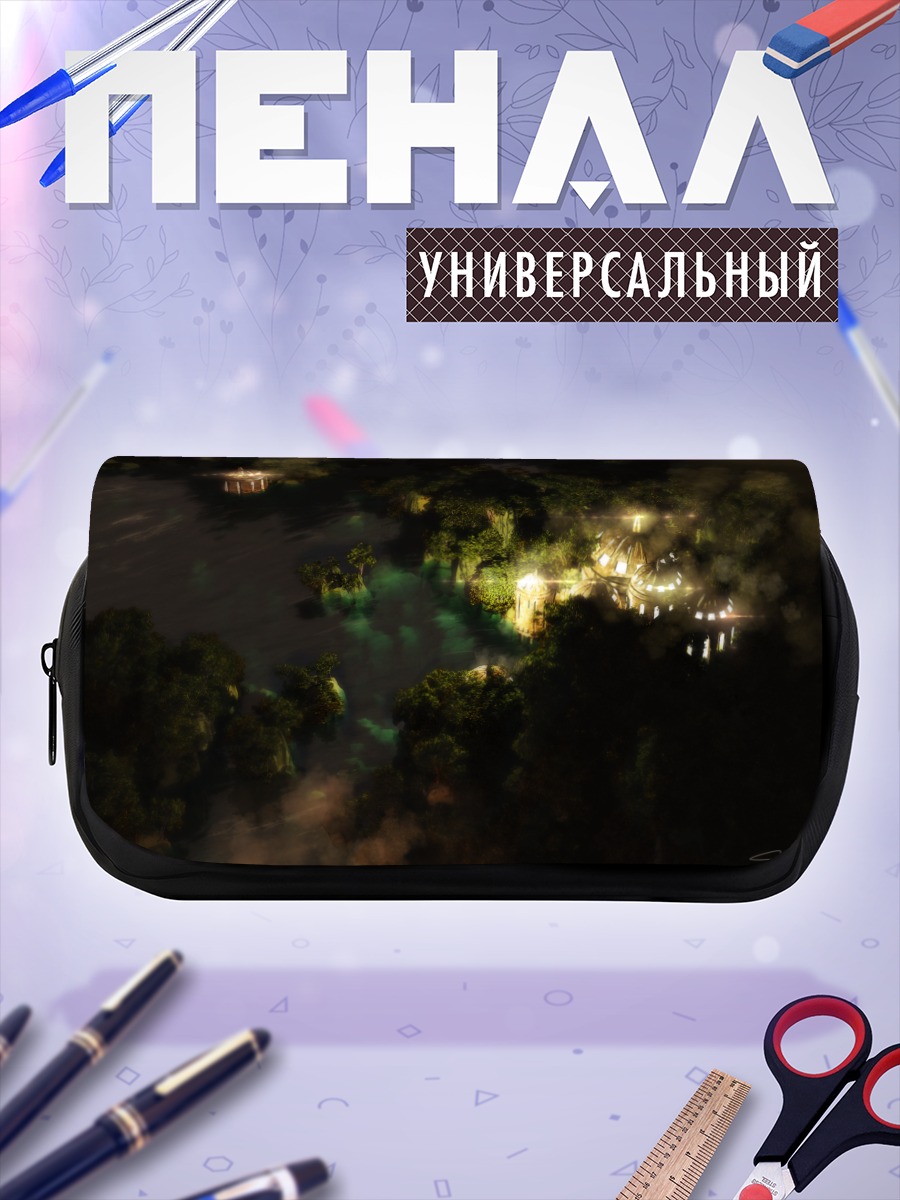 Пенал-косметичка Ночной пейзаж с водой