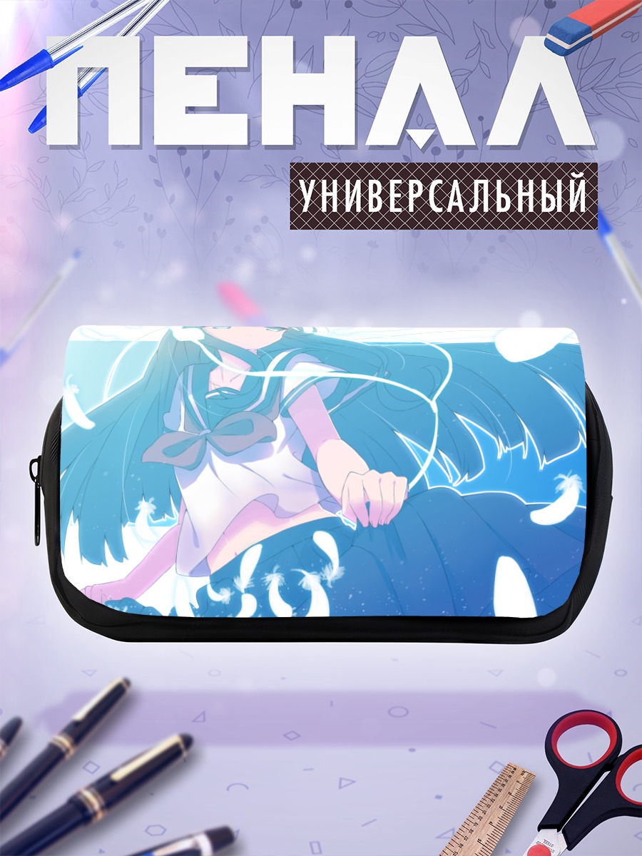 Пенал-косметичка Мику Хацунэ в наушниках