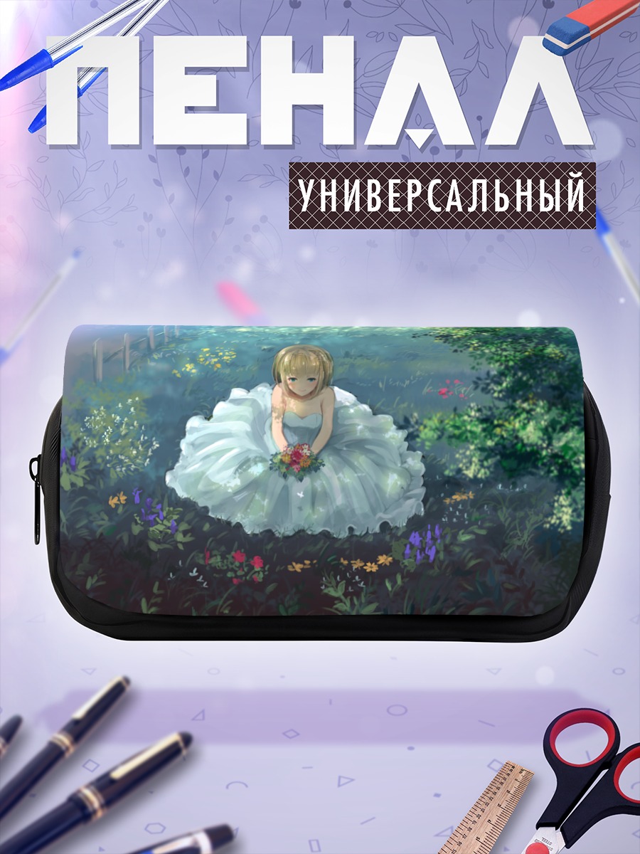 Пенал-косметичка Девушка в цветах