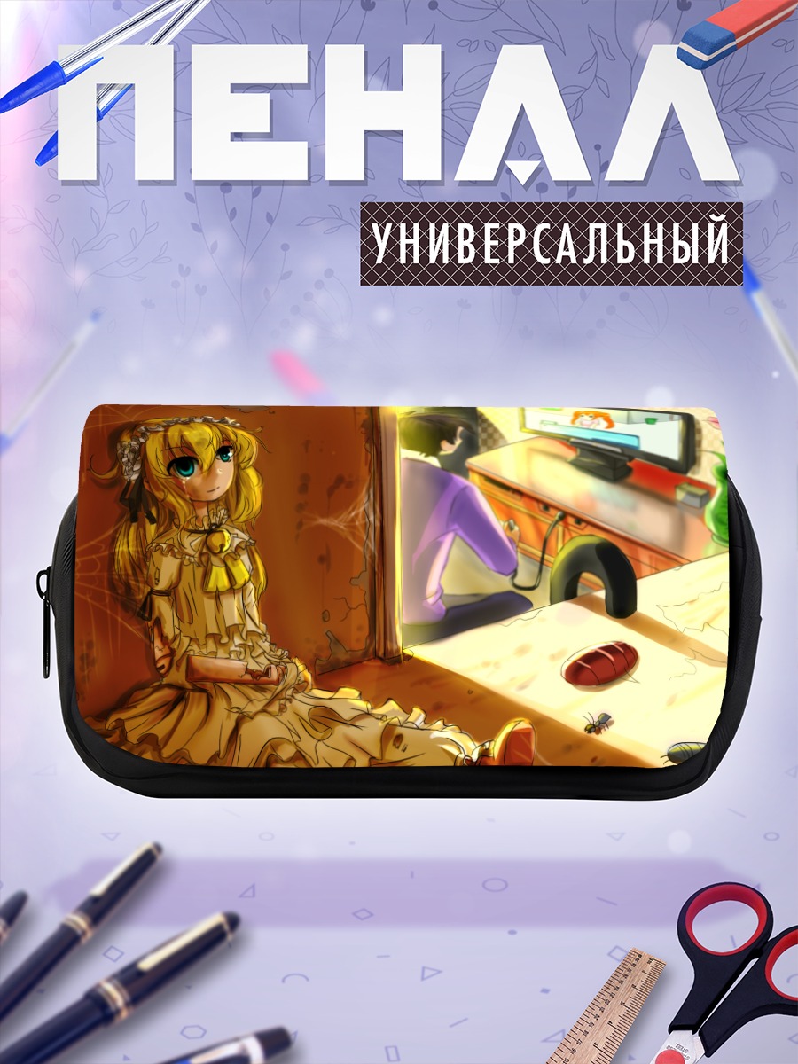 Пенал-косметичка Плачущая кукла в цветах
