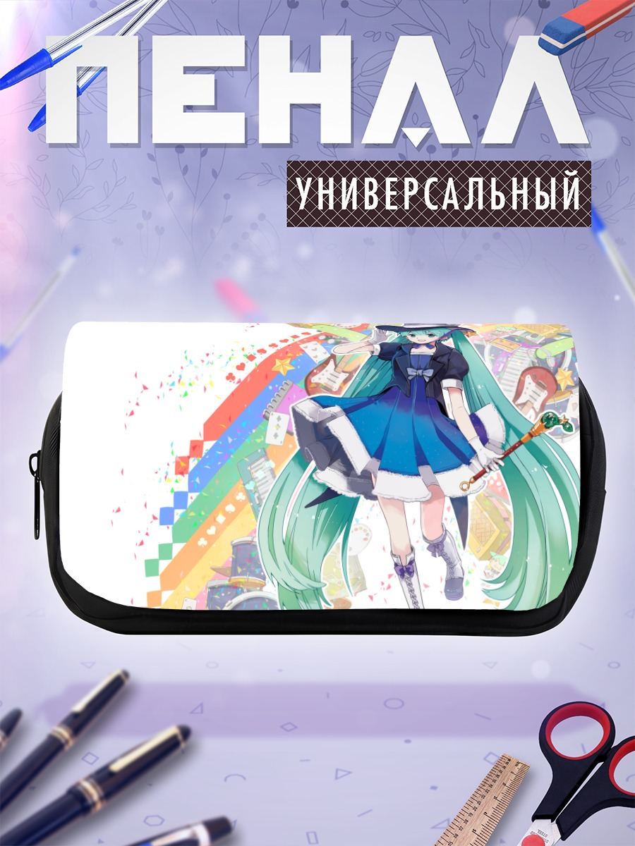 Пенал-косметичка Мику Хацунэ в цилиндре