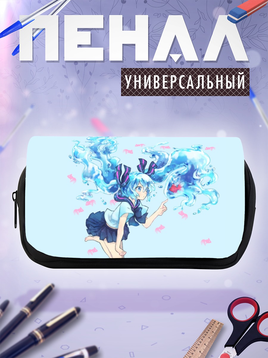 Пенал-косметичка Мику Хацунэ в бутылке