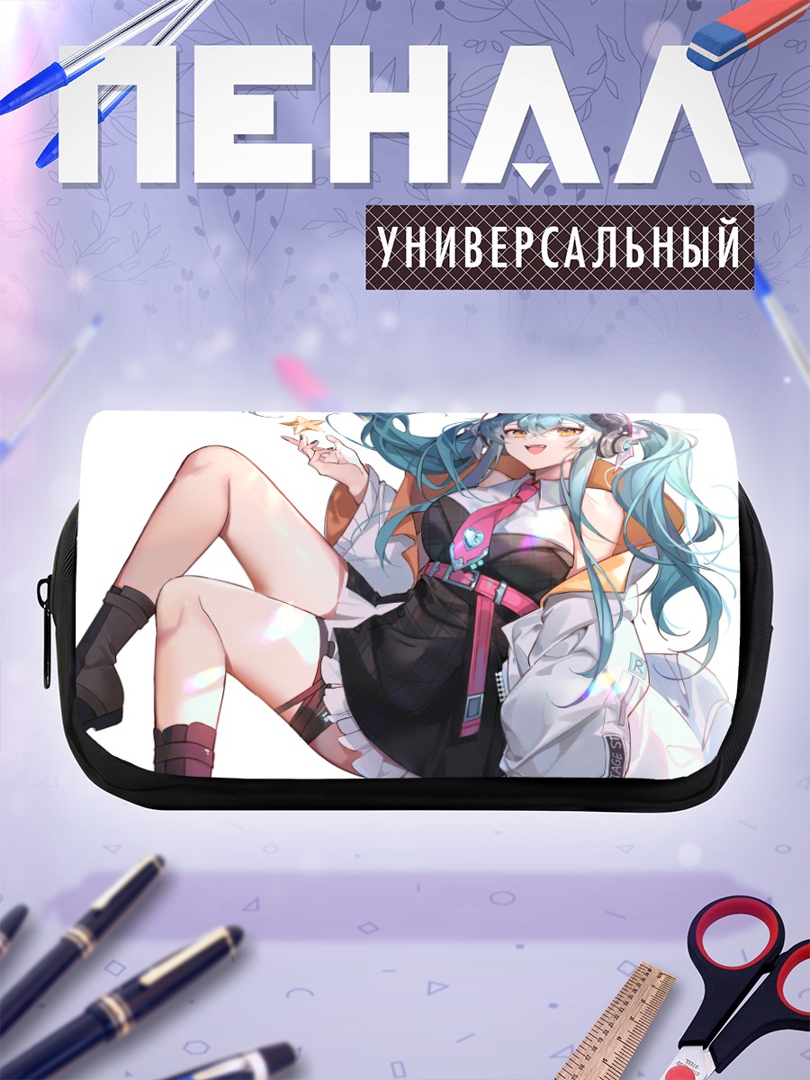 Пенал-косметичка Мику Хацунэ в наушниках