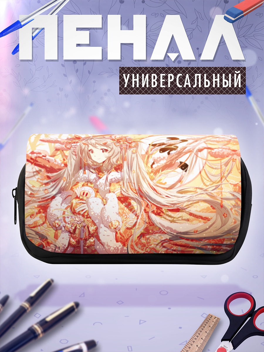 Пенал-косметичка Мику Хацунэ в цветах