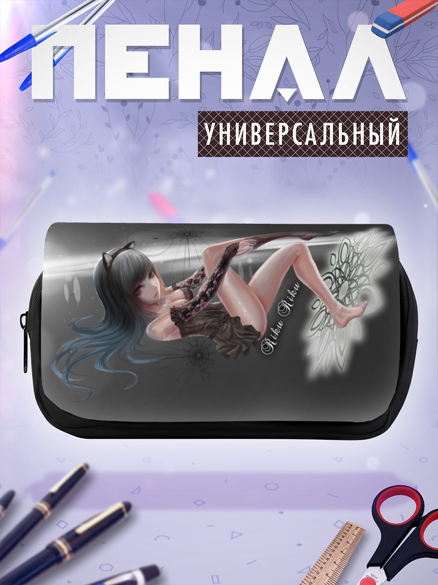 Пенал-косметичка Девушка-кошка в платье