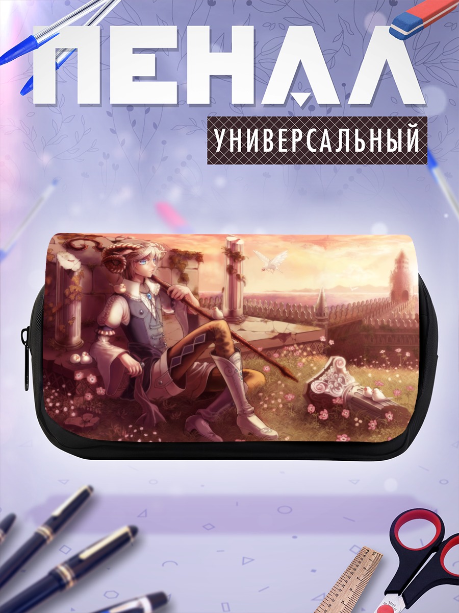 Пенал-косметичка Рогатый птицечеловек в цветах