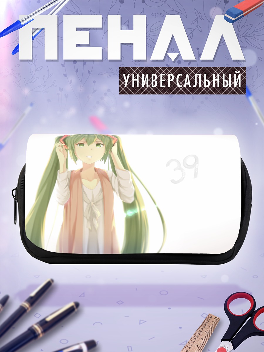 Пенал-косметичка Мику Хацунэ в наушниках