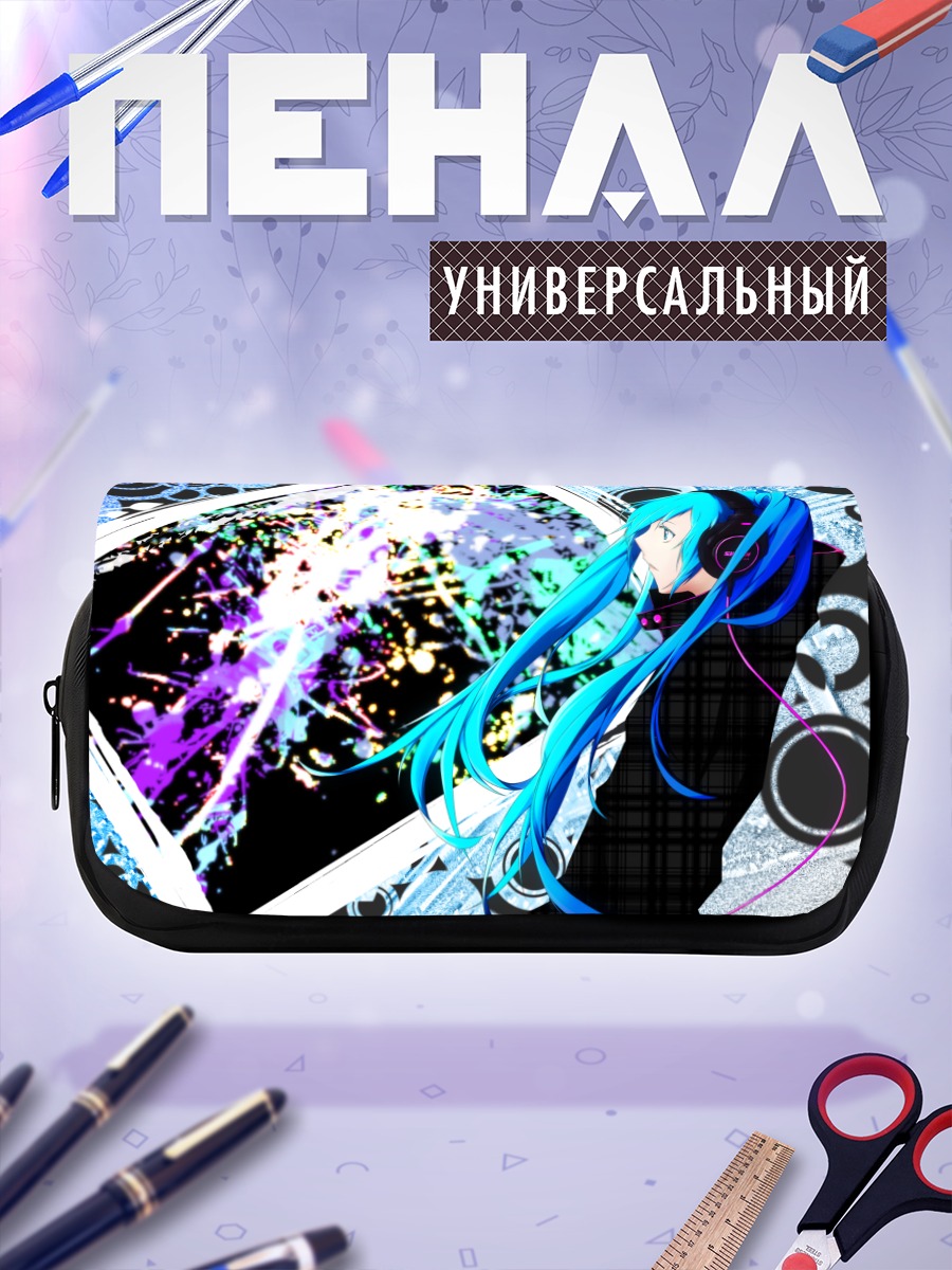 Пенал-косметичка Мику Хацунэ в брызгах