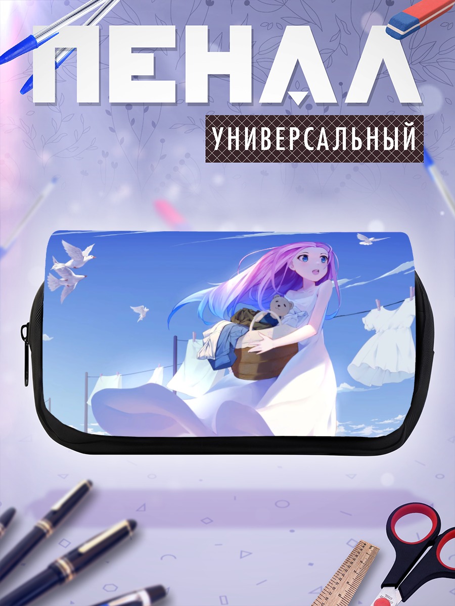 Пенал-косметичка Девушка с мишкой