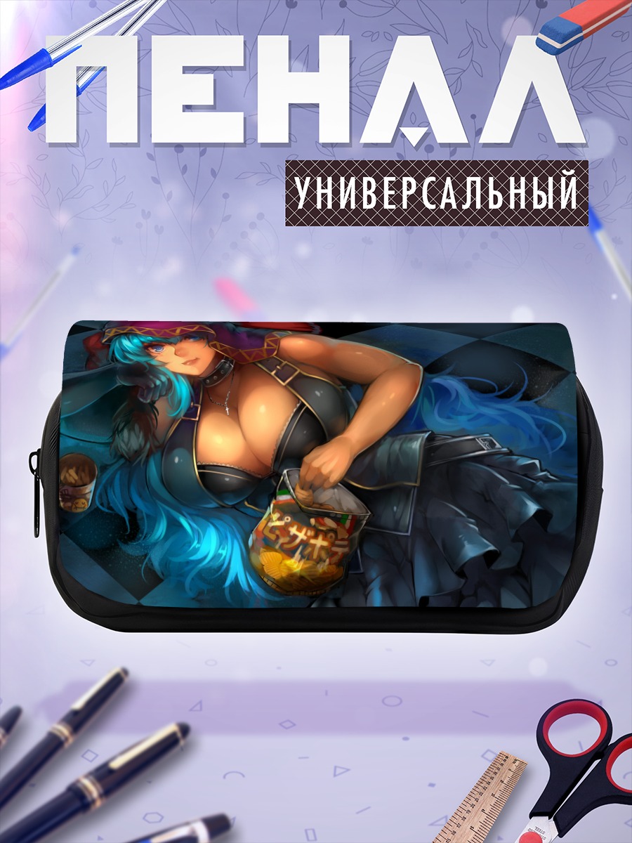 Пенал-косметичка Девушка с угощениями