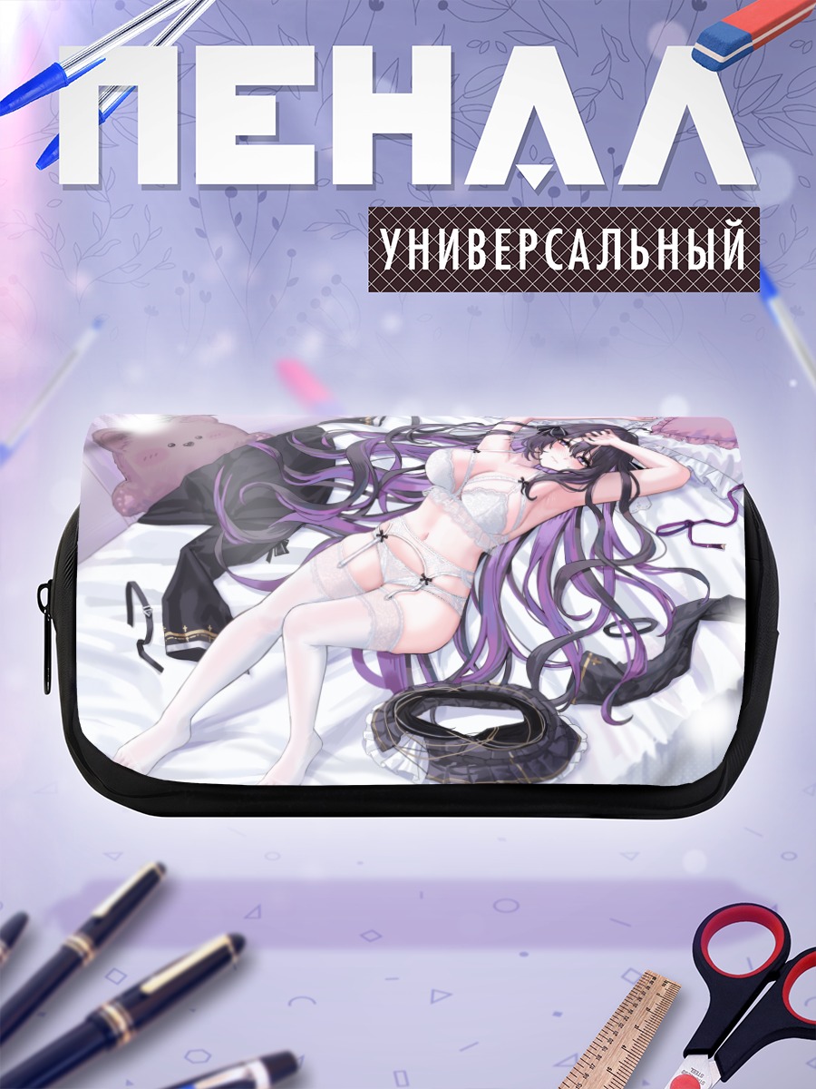 Пенал-косметичка Девушка с мишкой