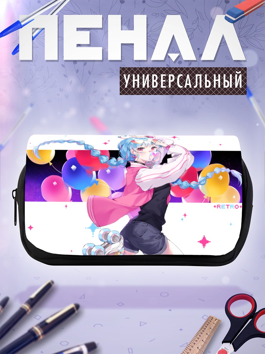 Пенал-косметичка Девушка в ретро-стиле