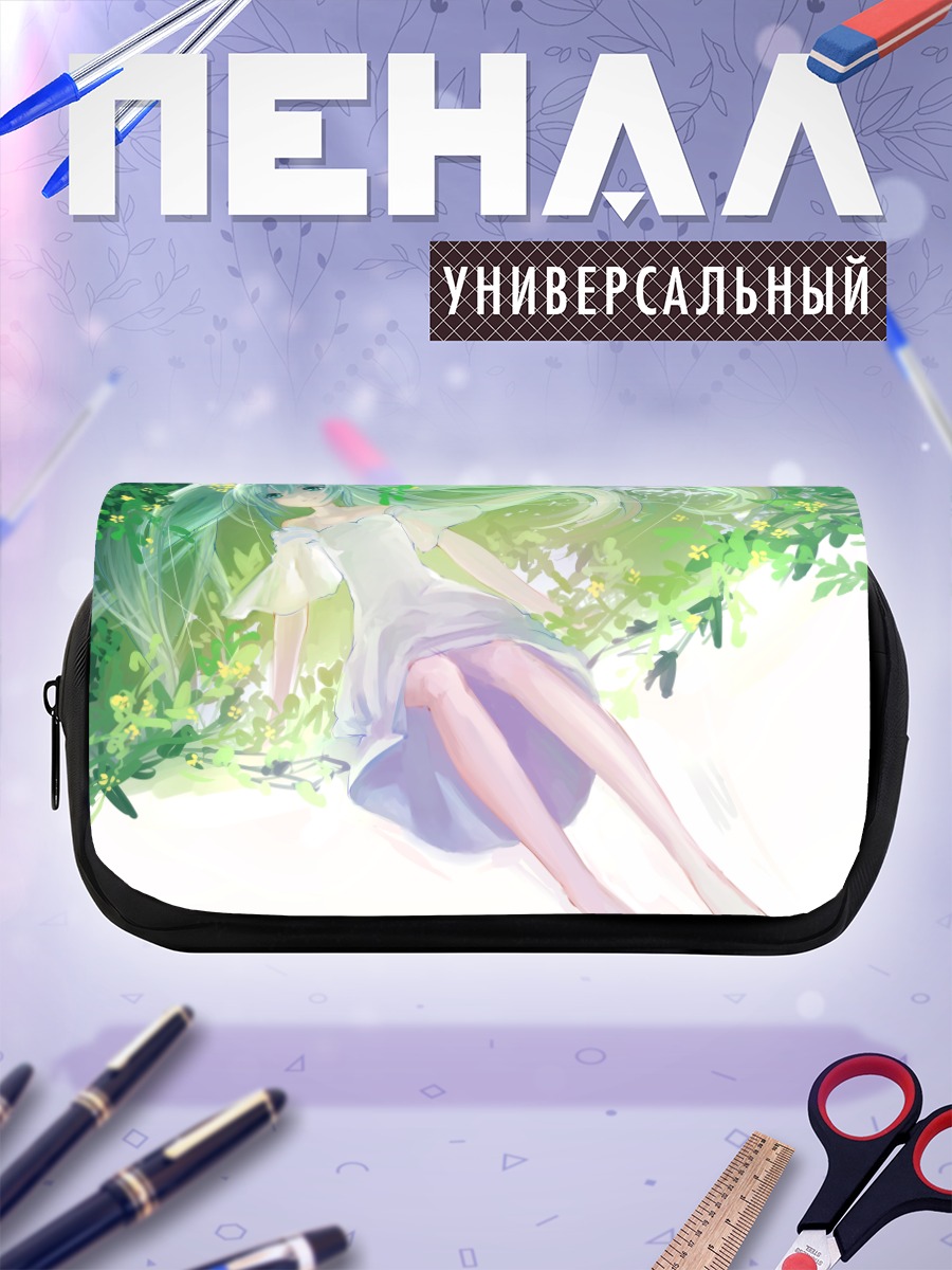 Пенал-косметичка Мику Хацунэ в цветах