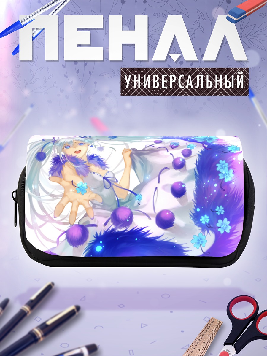 Пенал-косметичка Мику Хацунэ в цветах