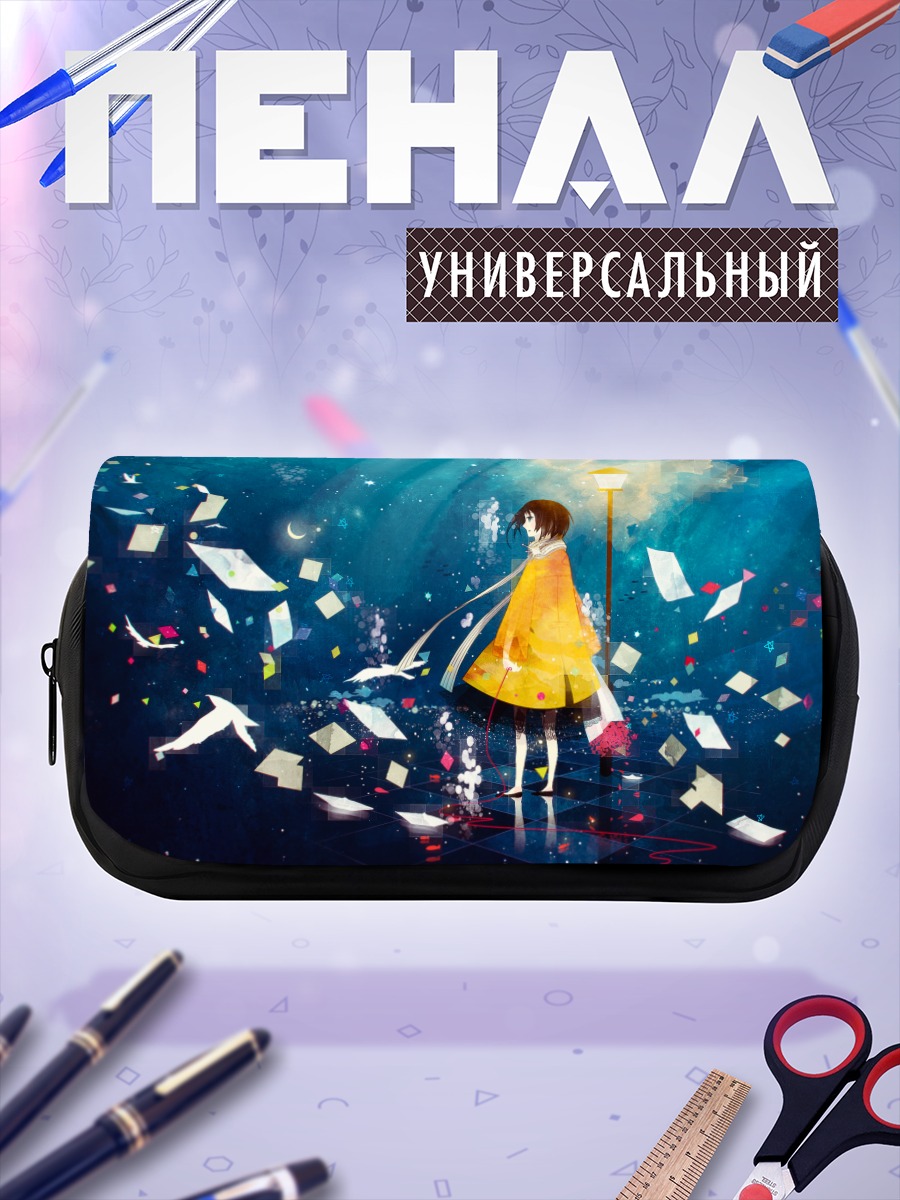 Пенал-косметичка Девушка в листеях