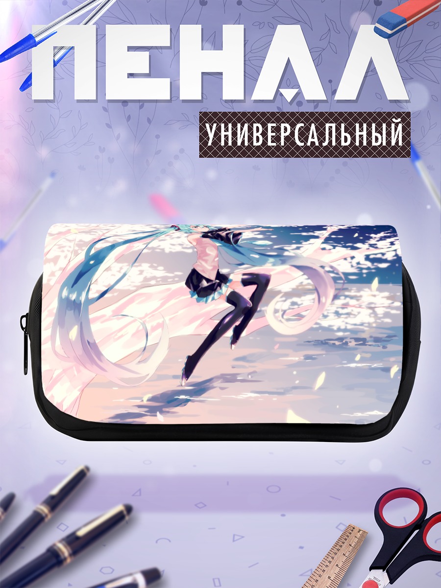 Пенал-косметичка Мику Хацунэ в лепестках