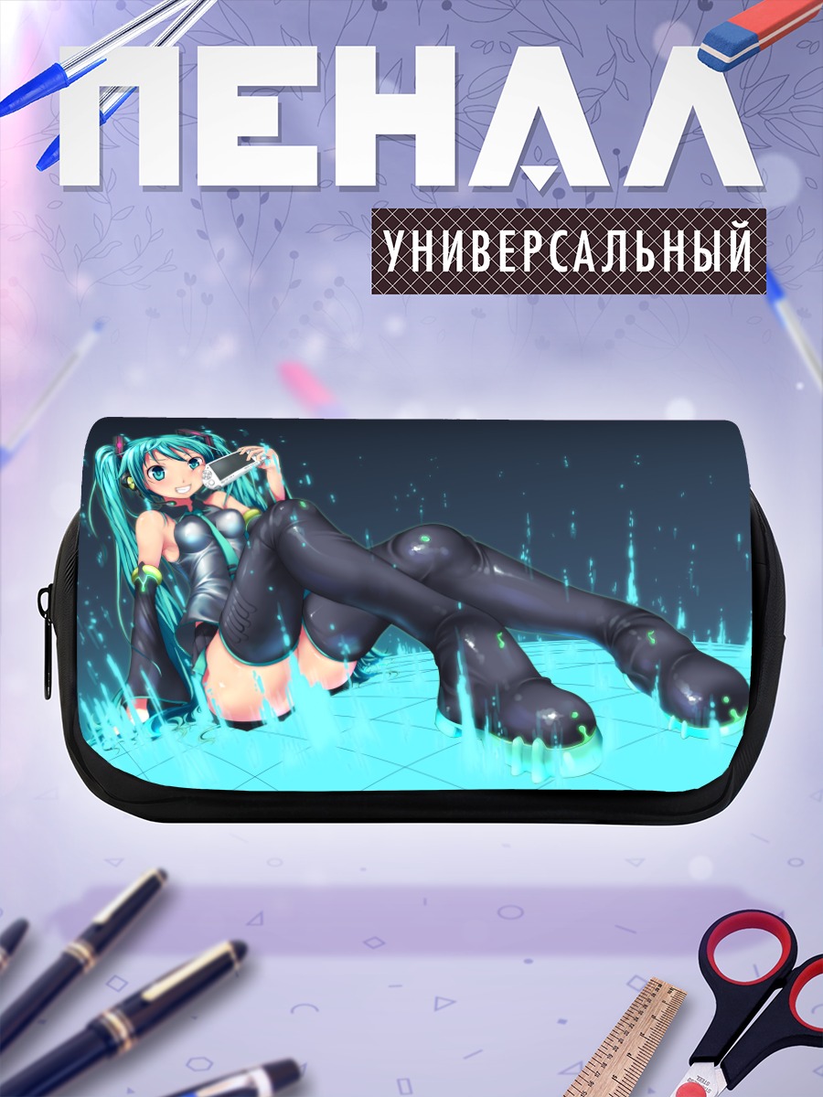 Пенал-косметичка Мику Хацунэ в дожде