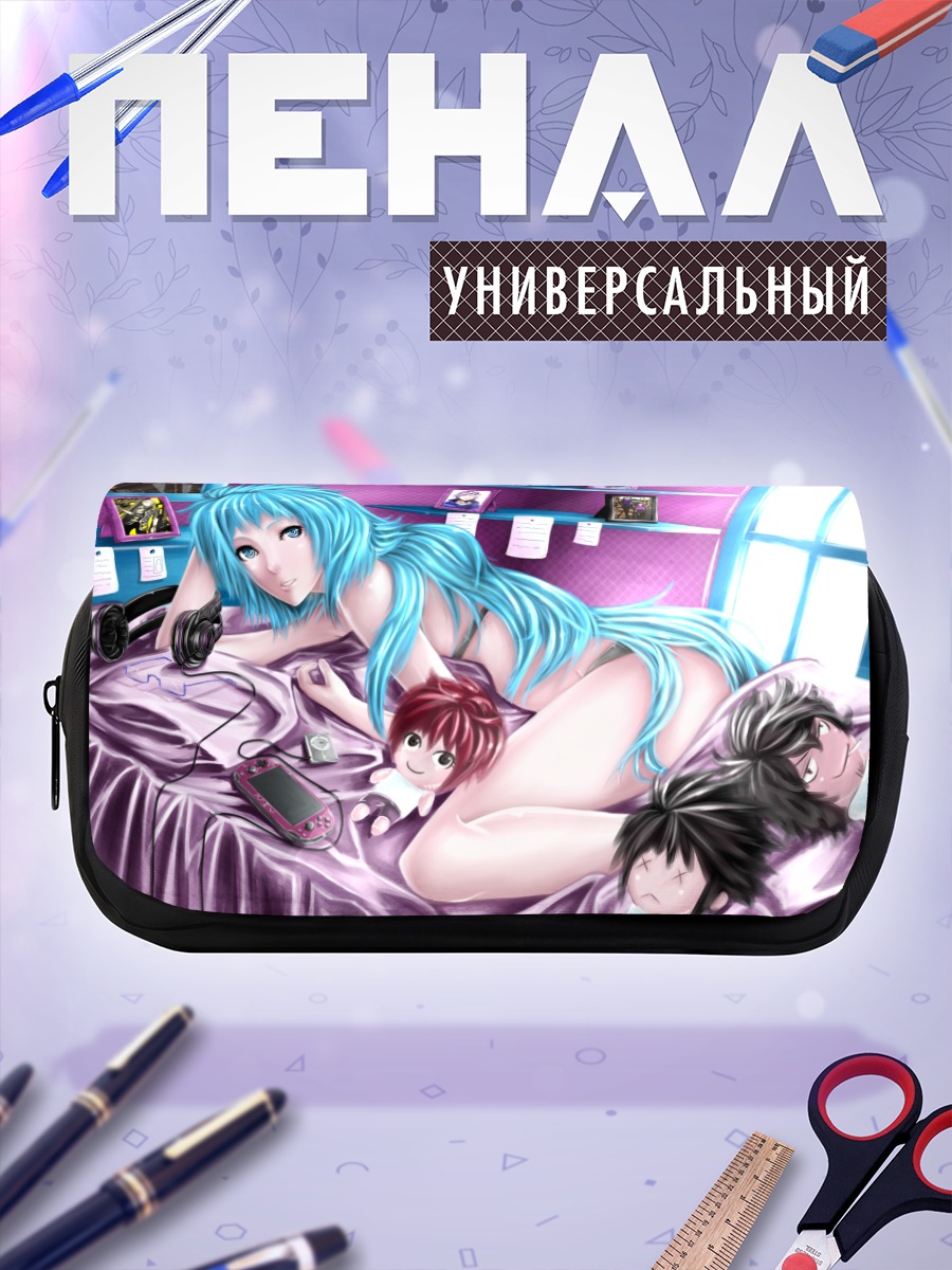 Пенал-косметичка Мику Хацунэ в наушниках