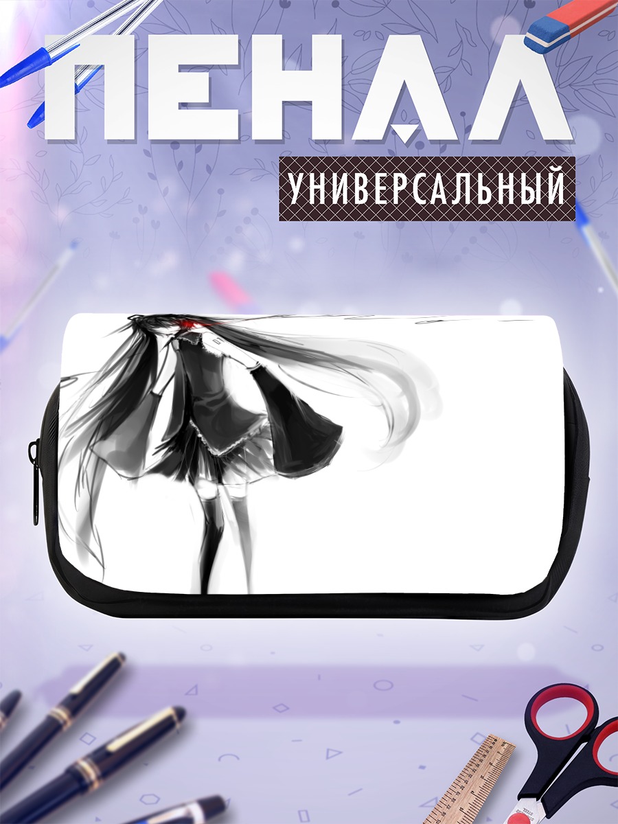 Пенал-косметичка Мику Хацунэ в монохроме