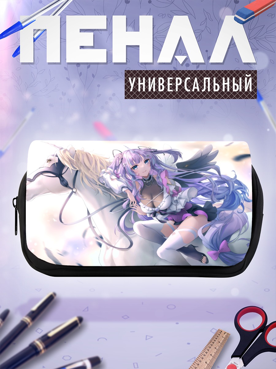 Пенал-косметичка Девушка с единорогом