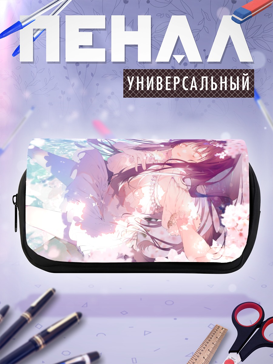 Пенал-косметичка Девушка в сакуре