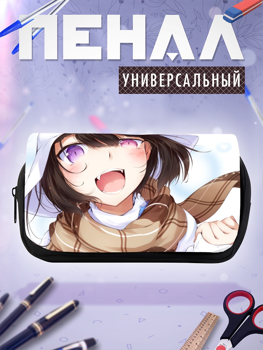 Пенал-косметичка Девушка в шарфе