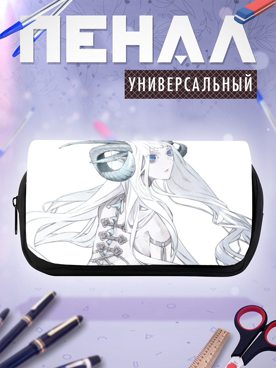 Пенал-косметичка Беловолосая девушка с рогами