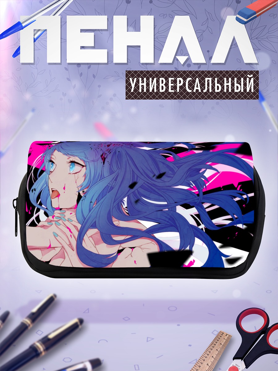 Пенал-косметичка Мику Хацунэ в неоновом вихре