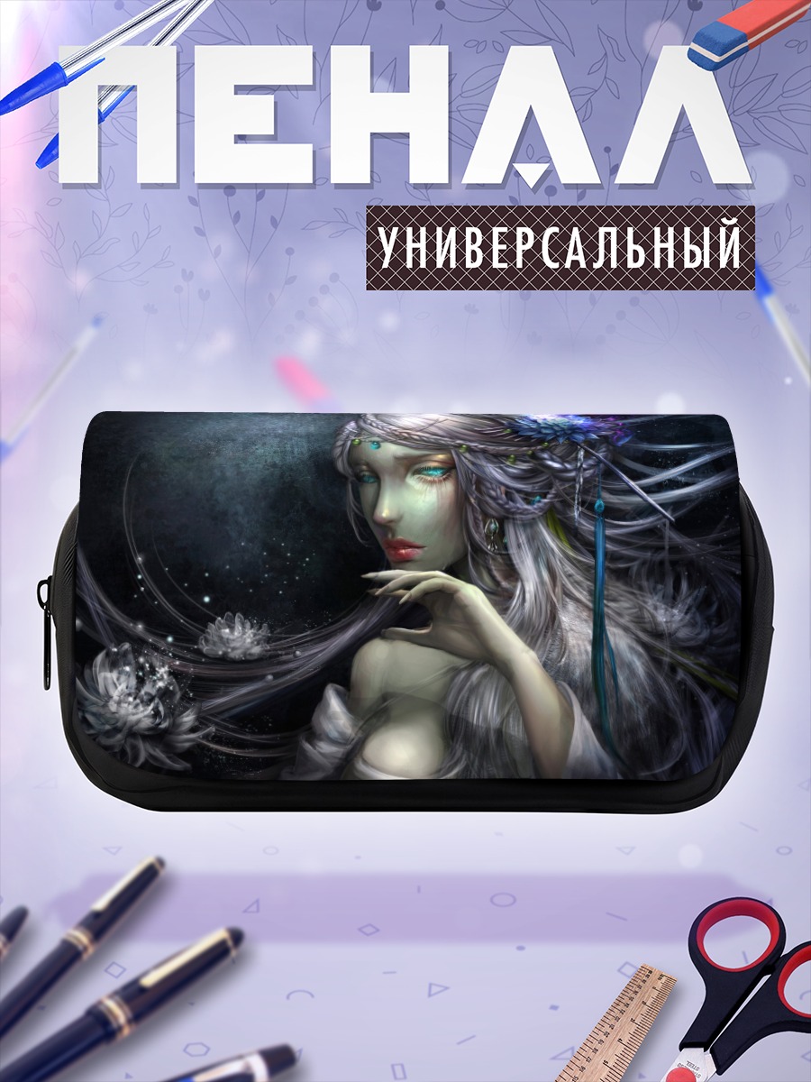 Пенал-косметичка Беловолосая нимфа в цветах