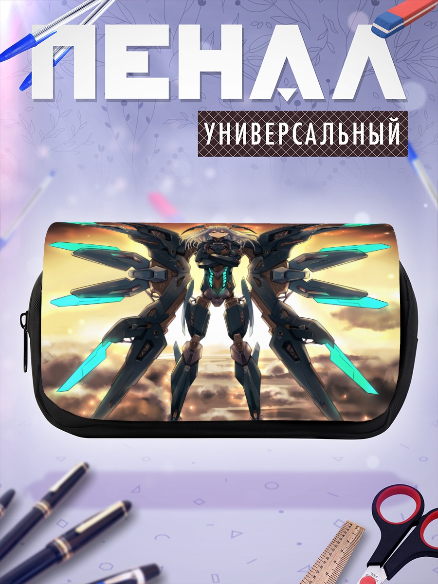 Пенал-косметичка Меха-девушка в облаках