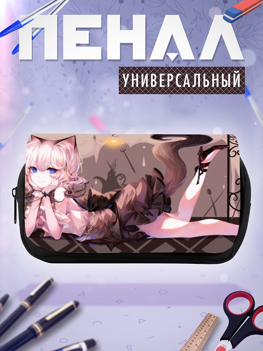 Пенал-косметичка Девушка-кошка в платье
