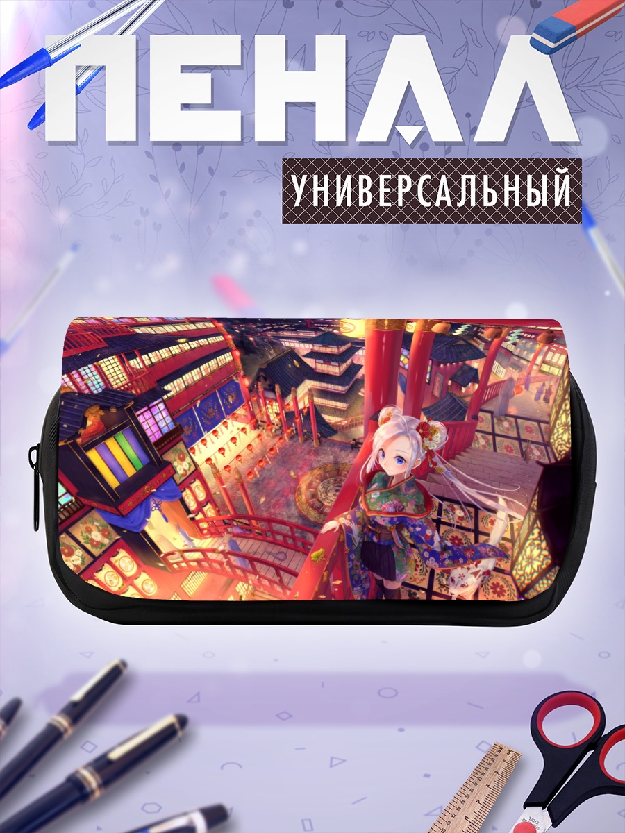 Пенал-косметичка Девушка в японском городе