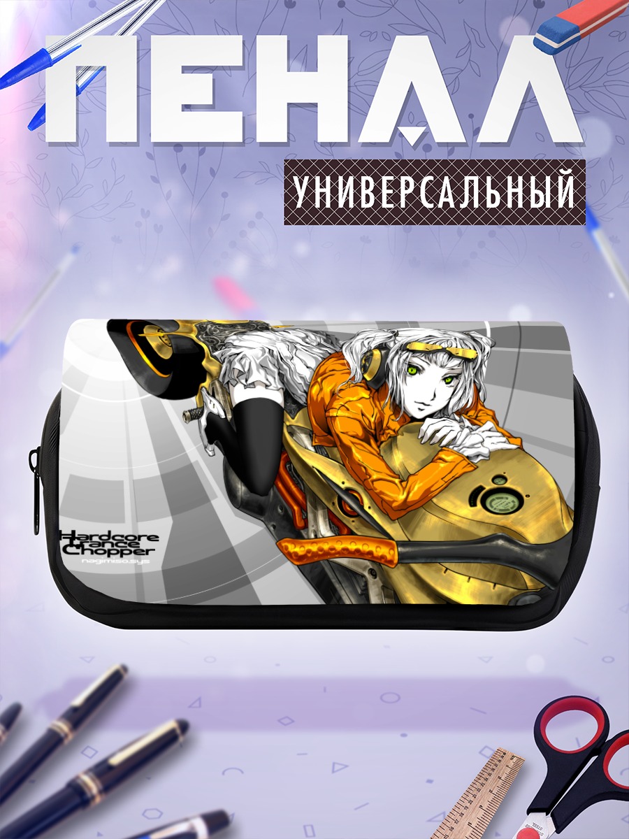 Пенал-косметичка Девушка на чоппере
