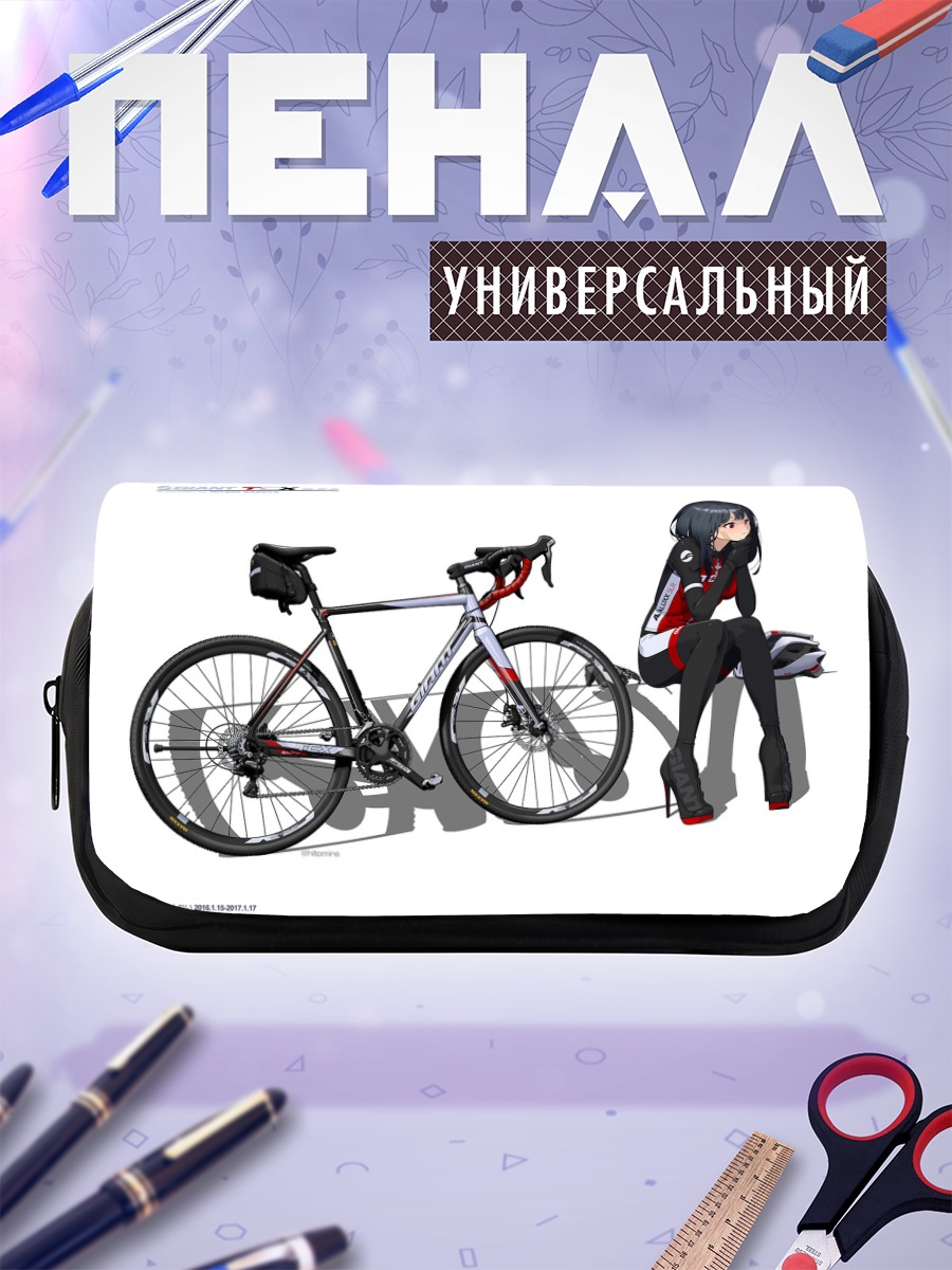 Пенал-косметичка Девушка с велосипедом