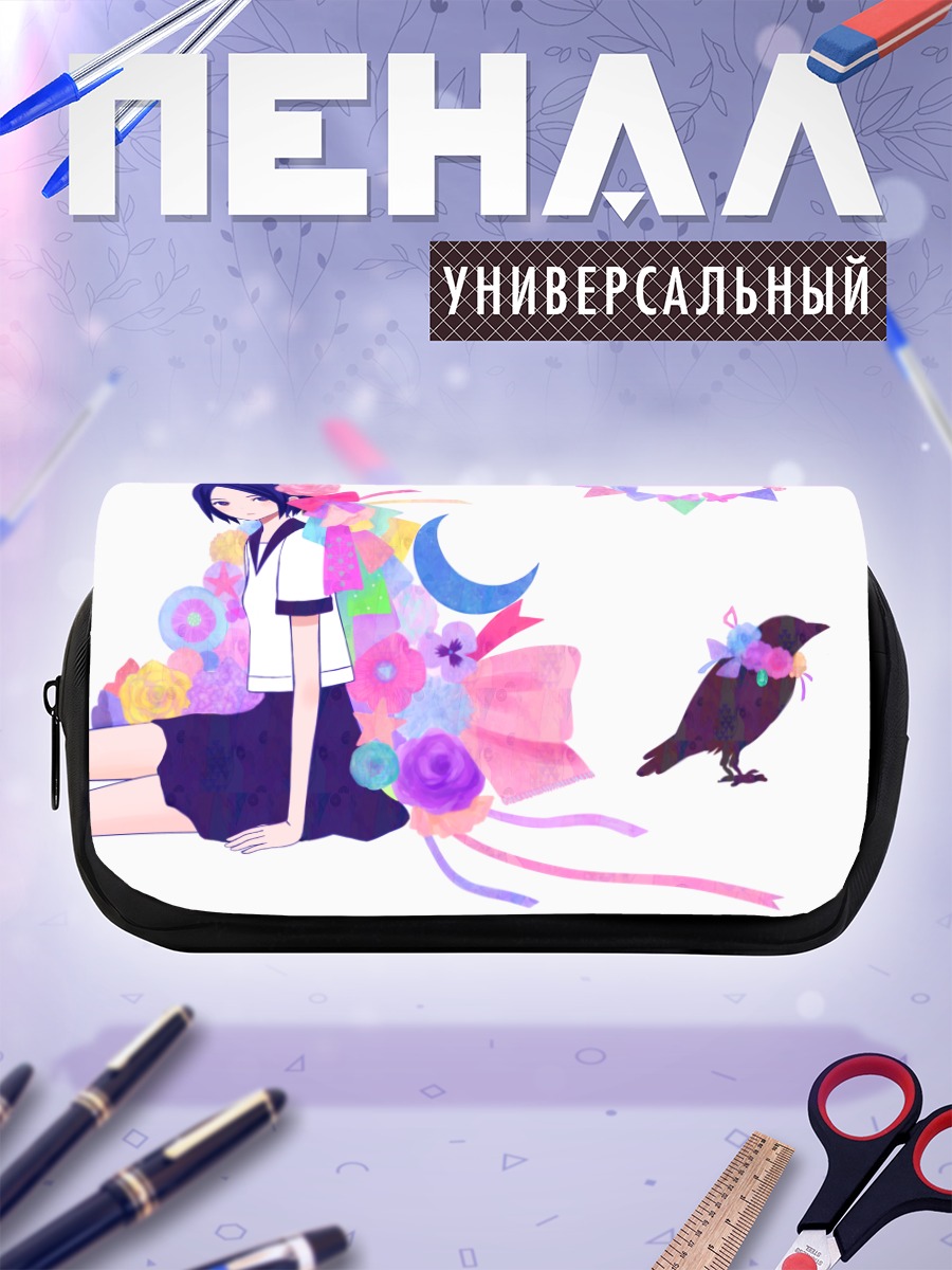 Пенал-косметичка Девушка с вороном