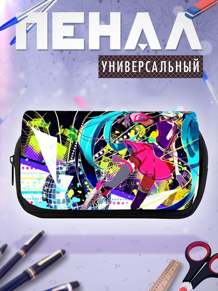 Пенал-косметичка Мику Хацунэ в неоне