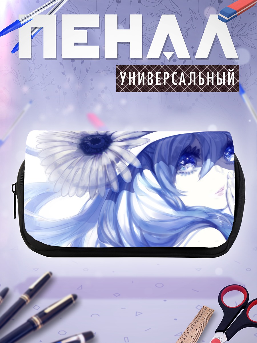 Пенал-косметичка Мику Хацунэ с цветком