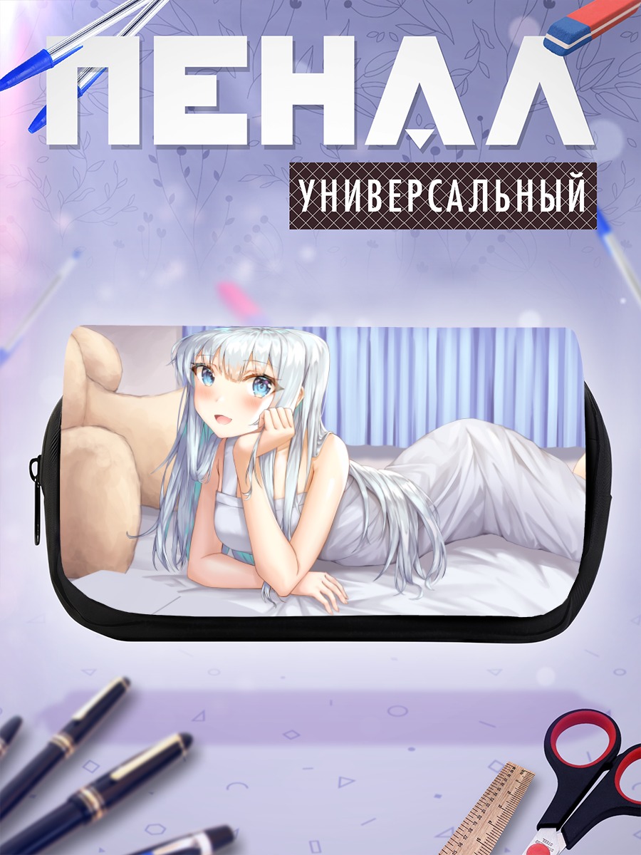 Пенал-косметичка Девушка с мишкой