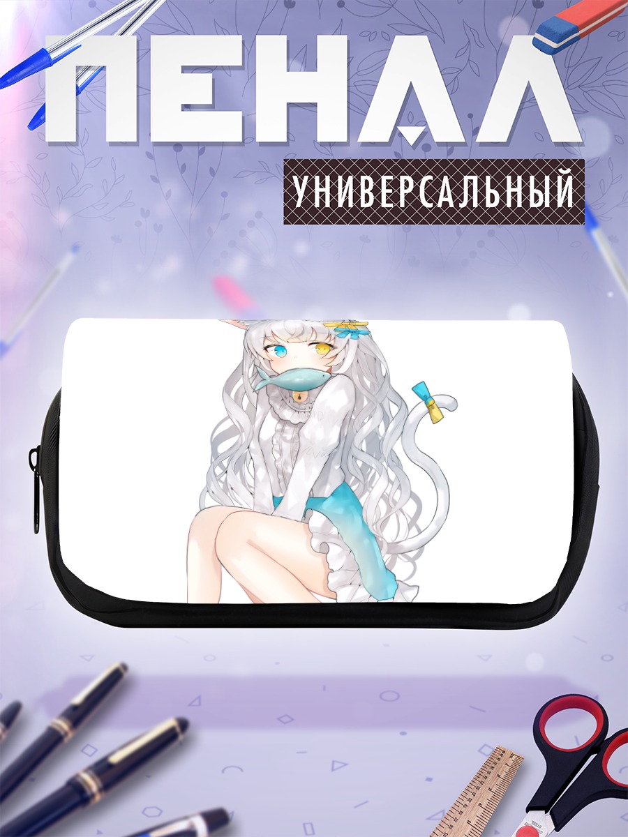 Пенал-косметичка Кошкодевочка с рыбкой