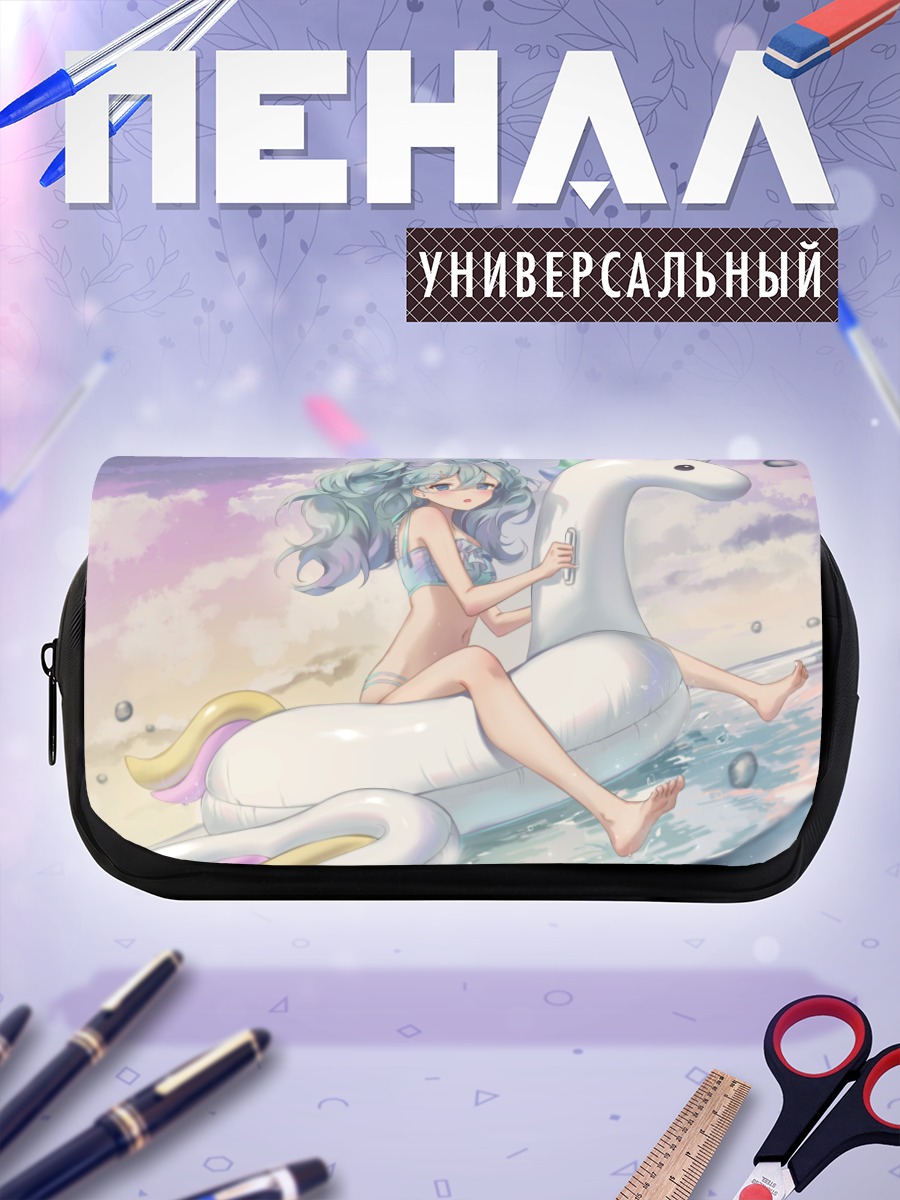 Пенал-косметичка Мику Хацунэ на единороге