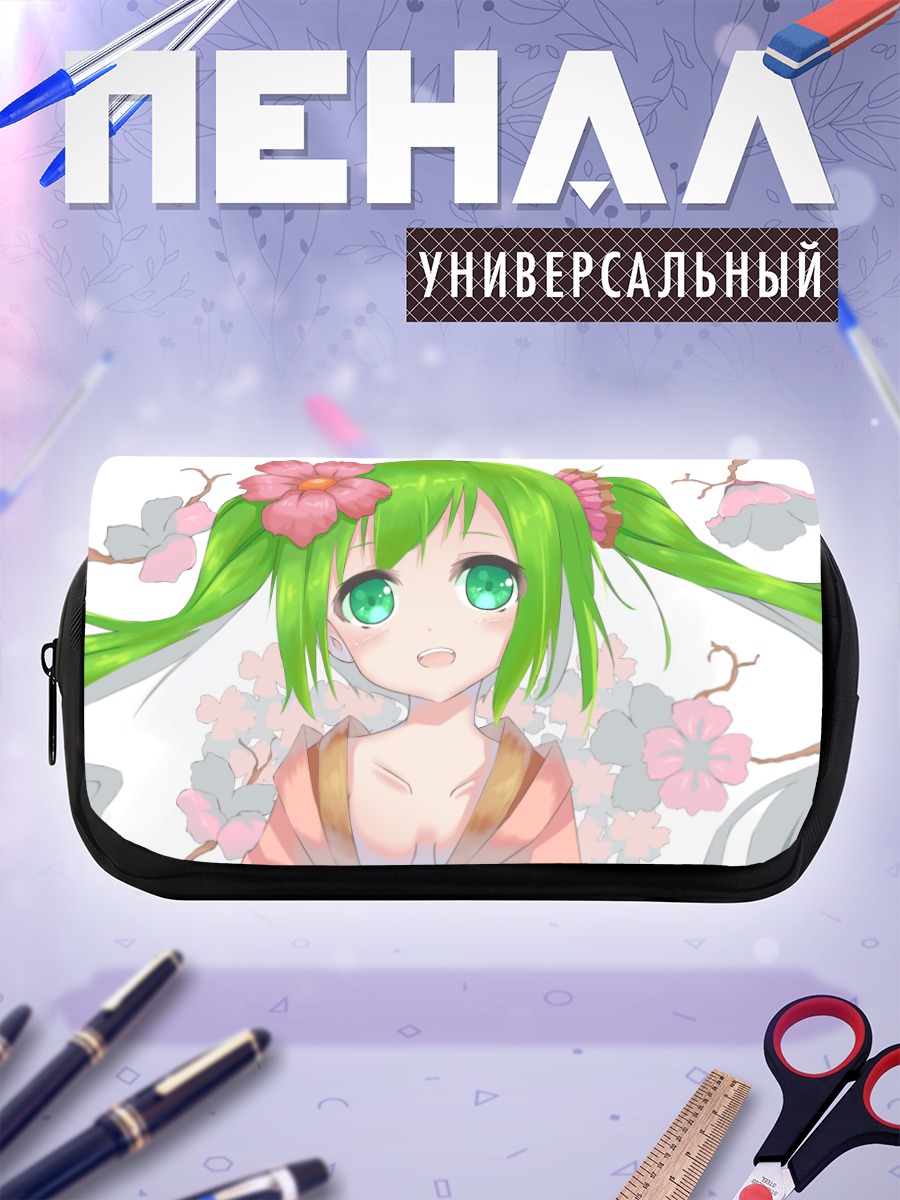 Пенал-косметичка Мику Хацунэ в цветах