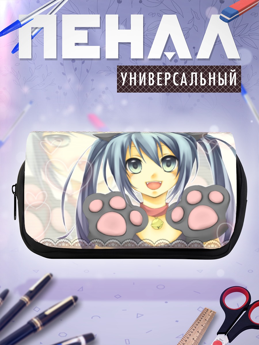 Пенал-косметичка Мику Хацунэ кошка