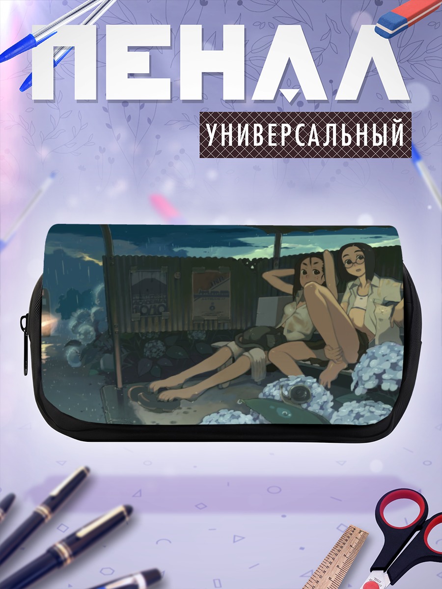 Пенал-косметичка Ночной дождь с цветами