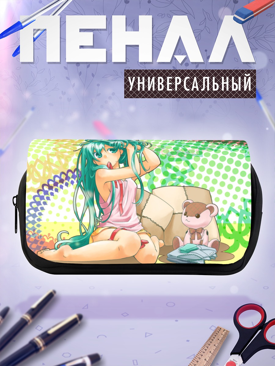 Пенал-косметичка Мику Хацунэ с мишкой