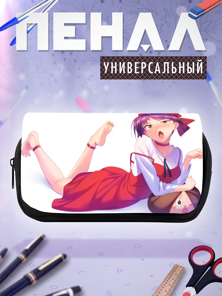 Пенал-косметичка Неко Мусуме в красном